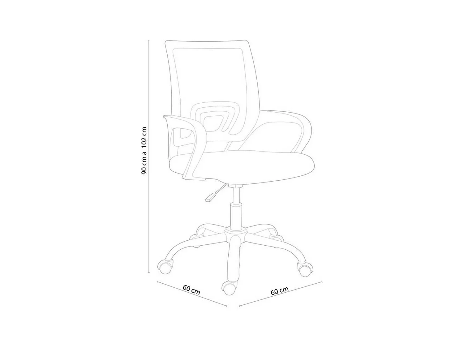 Silla de escritorio Vita giratoria con altura regulable negro/rosa 90-102x60x60 cm Adec