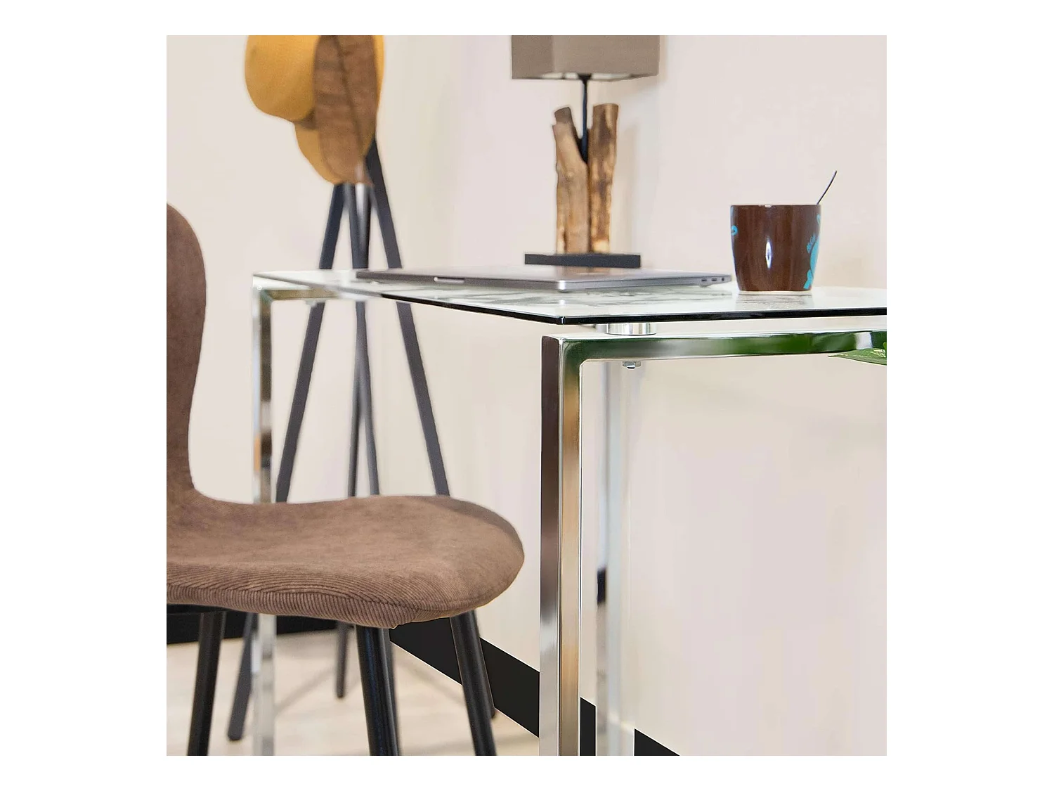 Mesa de escritorio Benetto patas cromadas 75x100x50 cm Adec