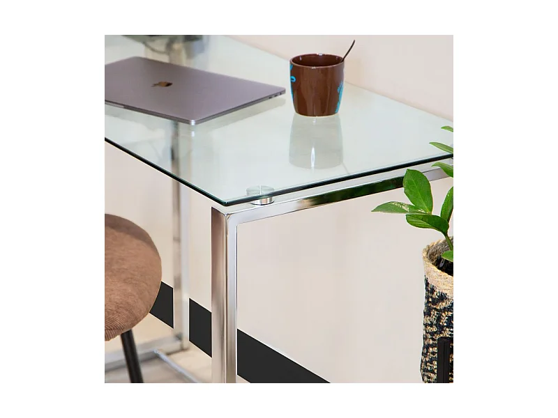 Mesa de escritorio Benetto patas cromadas 75x100x50 cm Adec