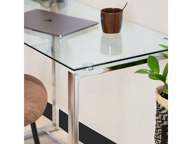 Mesa de escritorio Benetto patas cromadas 75x100x50 cm Adec