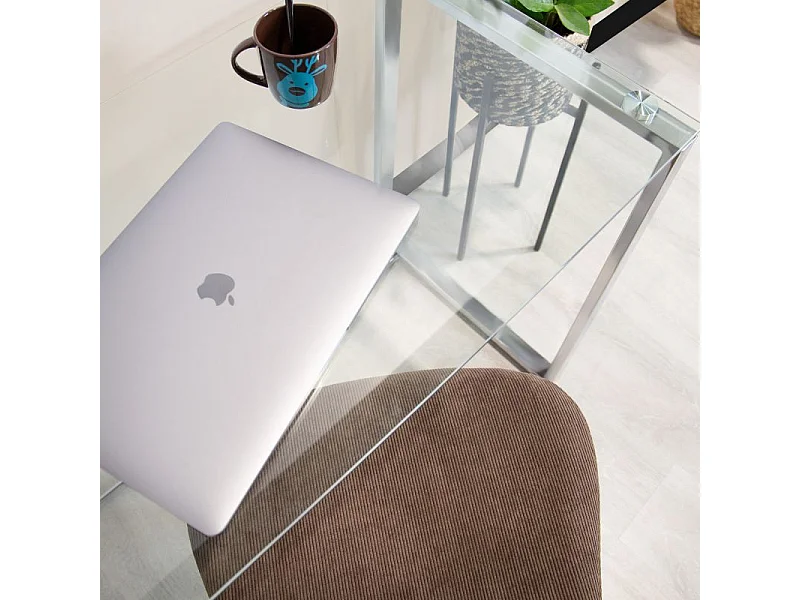 Mesa de escritorio Benetto patas cromadas 75x100x50 cm Adec