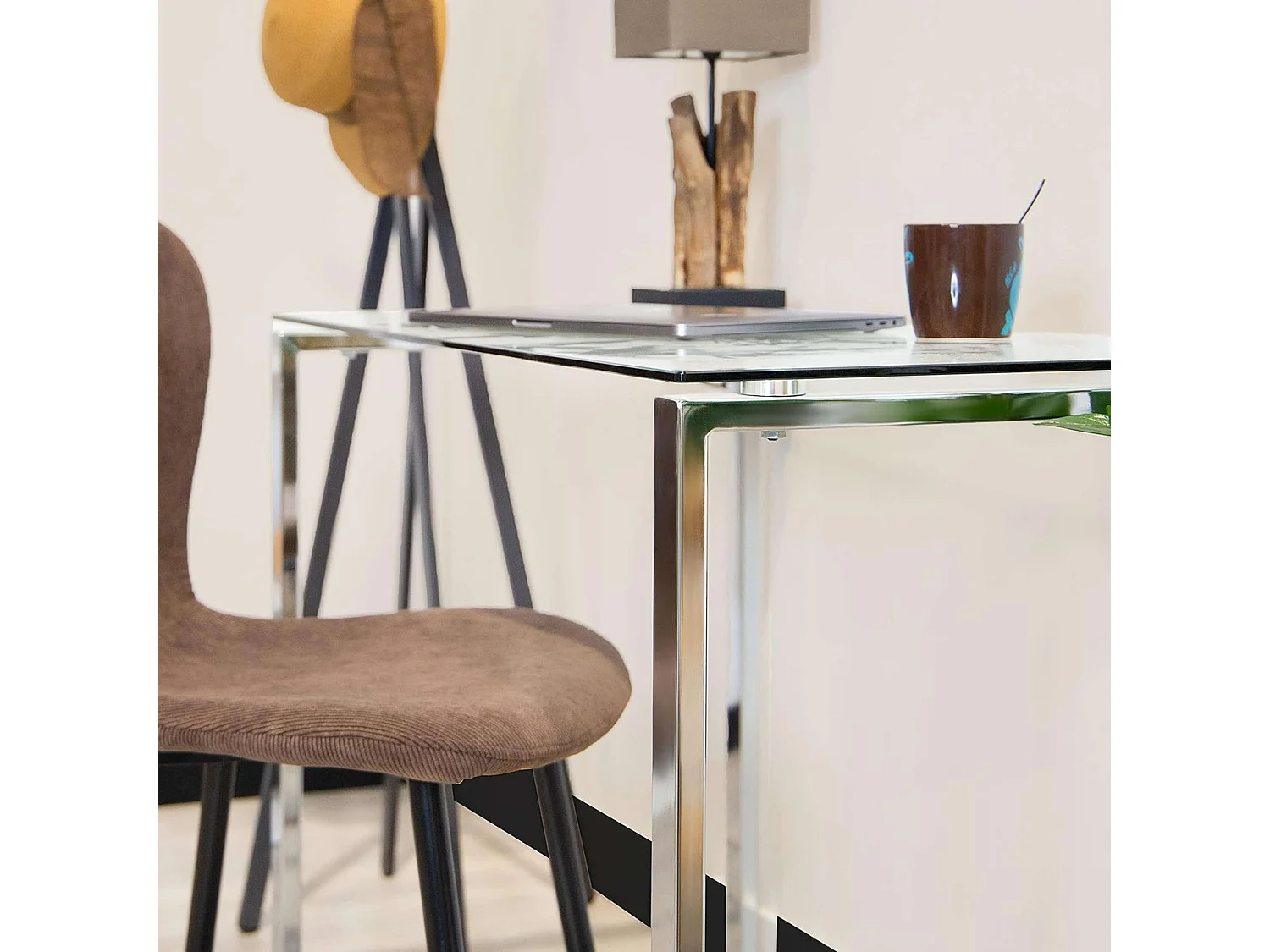 Mesa de escritorio Benetto patas cromadas 75x100x50 cm Adec