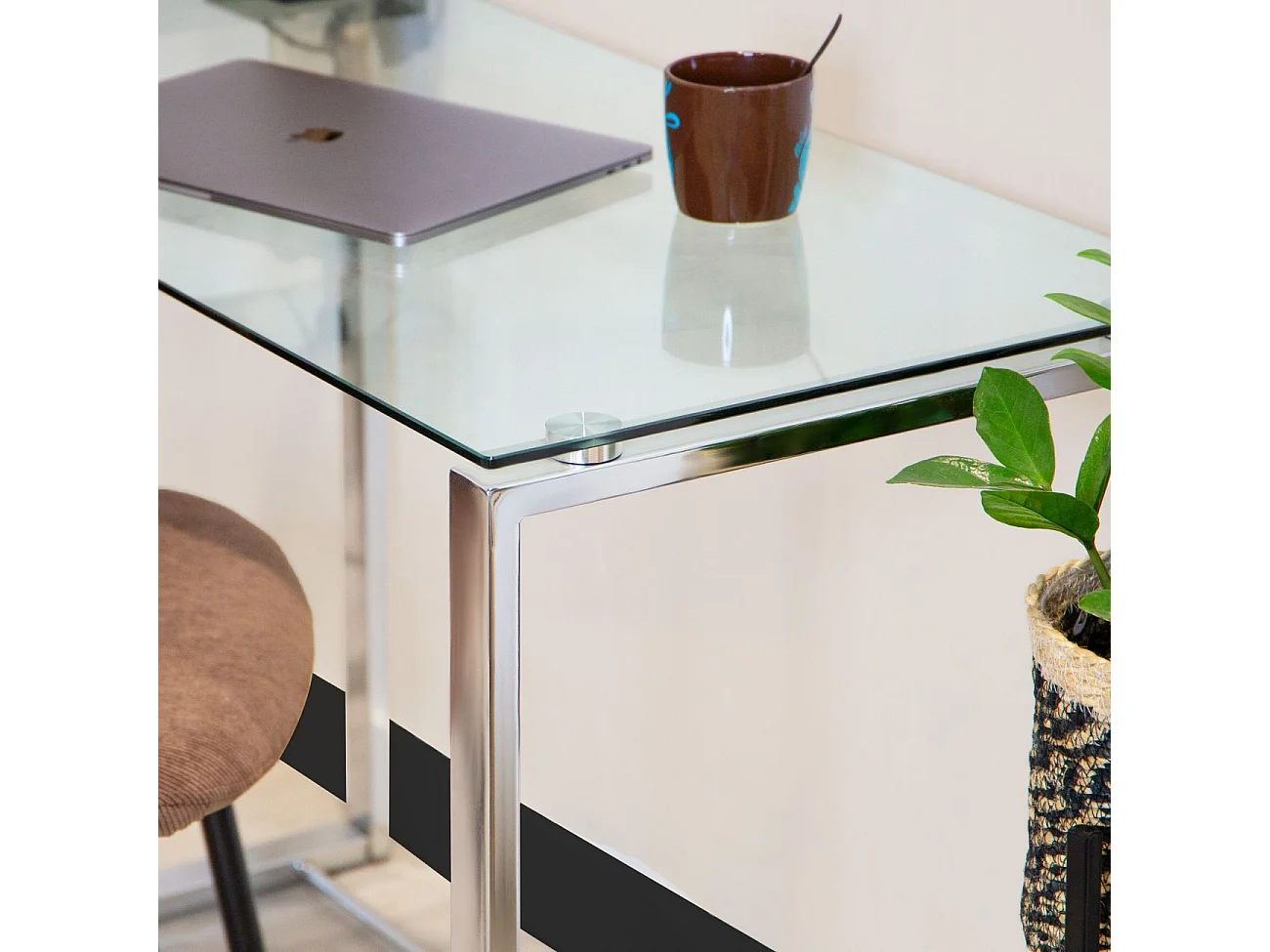 Mesa de escritorio Benetto patas cromadas 75x100x50 cm Adec