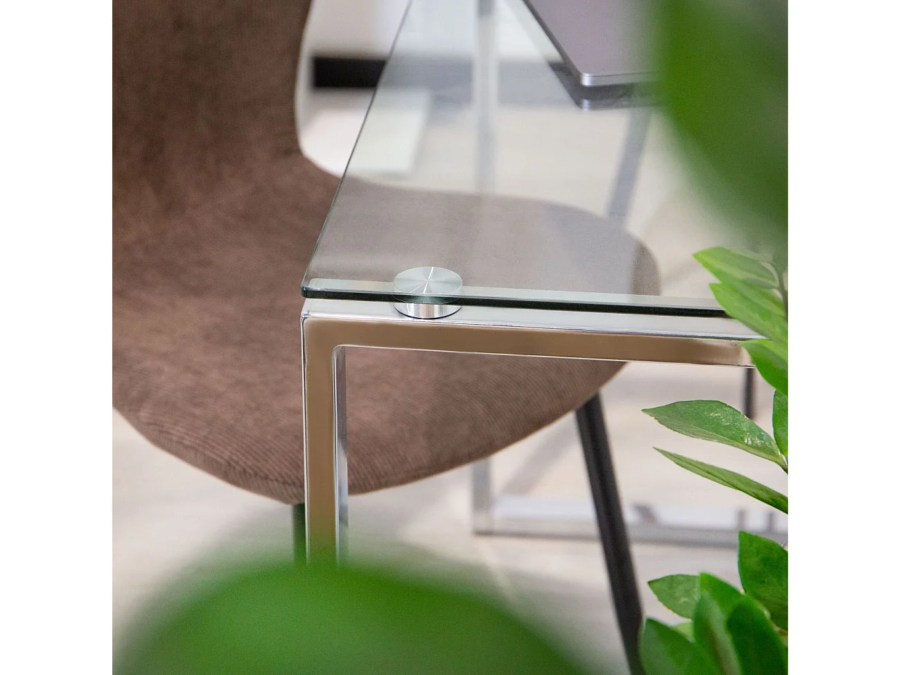 Mesa de escritorio Benetto patas cromadas 75x100x50 cm Adec