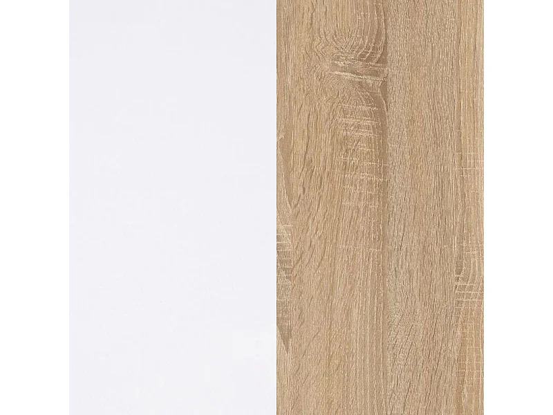 Mueble TV Lea Blanco Artik (Blanco Mate) - Roble Canadian