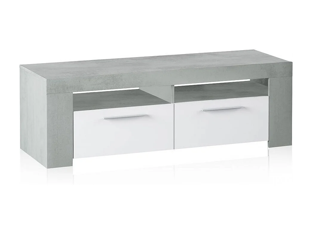 Mueble TV Dara Blanco Artik (Blanco Mate) - Gris Cemento