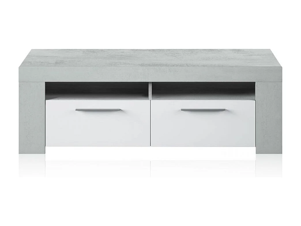 Mueble TV Dara Blanco Artik (Blanco Mate) - Gris Cemento