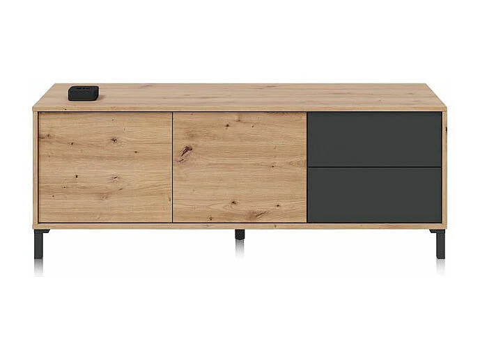 Mueble TV Lea Gris Antracita - Roble Nodi