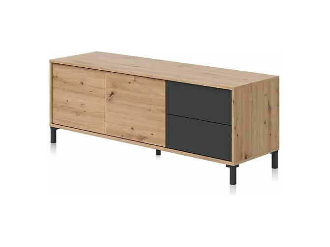 Mueble TV Lea Gris Antracita - Roble Nodi