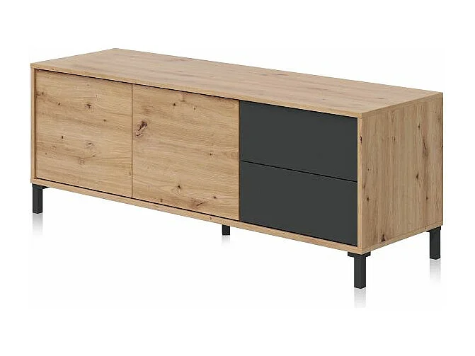 Mueble TV Lea Gris Antracita - Roble Nodi