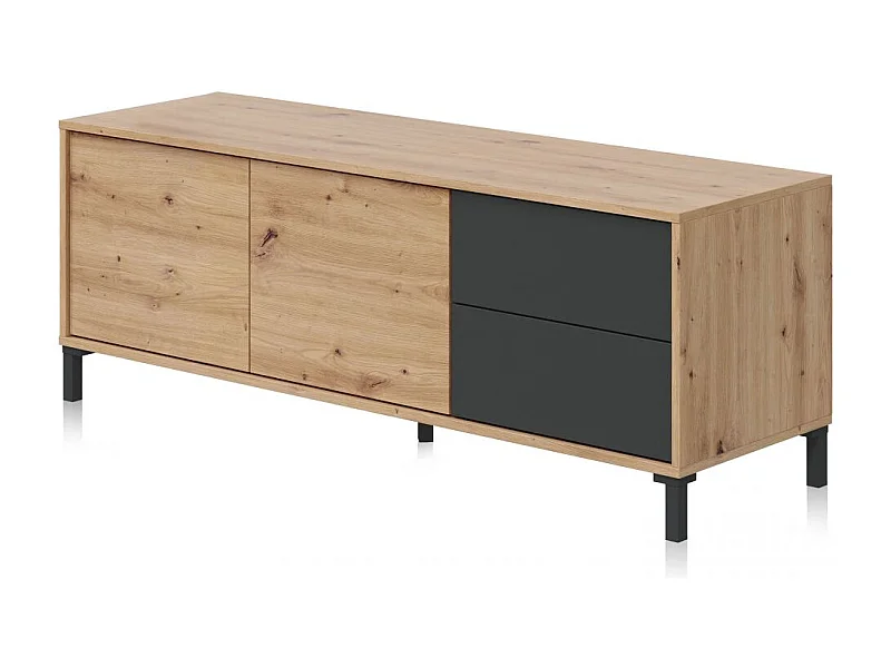 Mueble TV Lea Gris Antracita - Roble Nodi