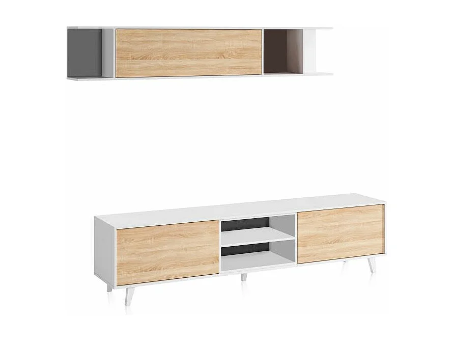 Salón Niva Blanco Brillo - Roble Canadian