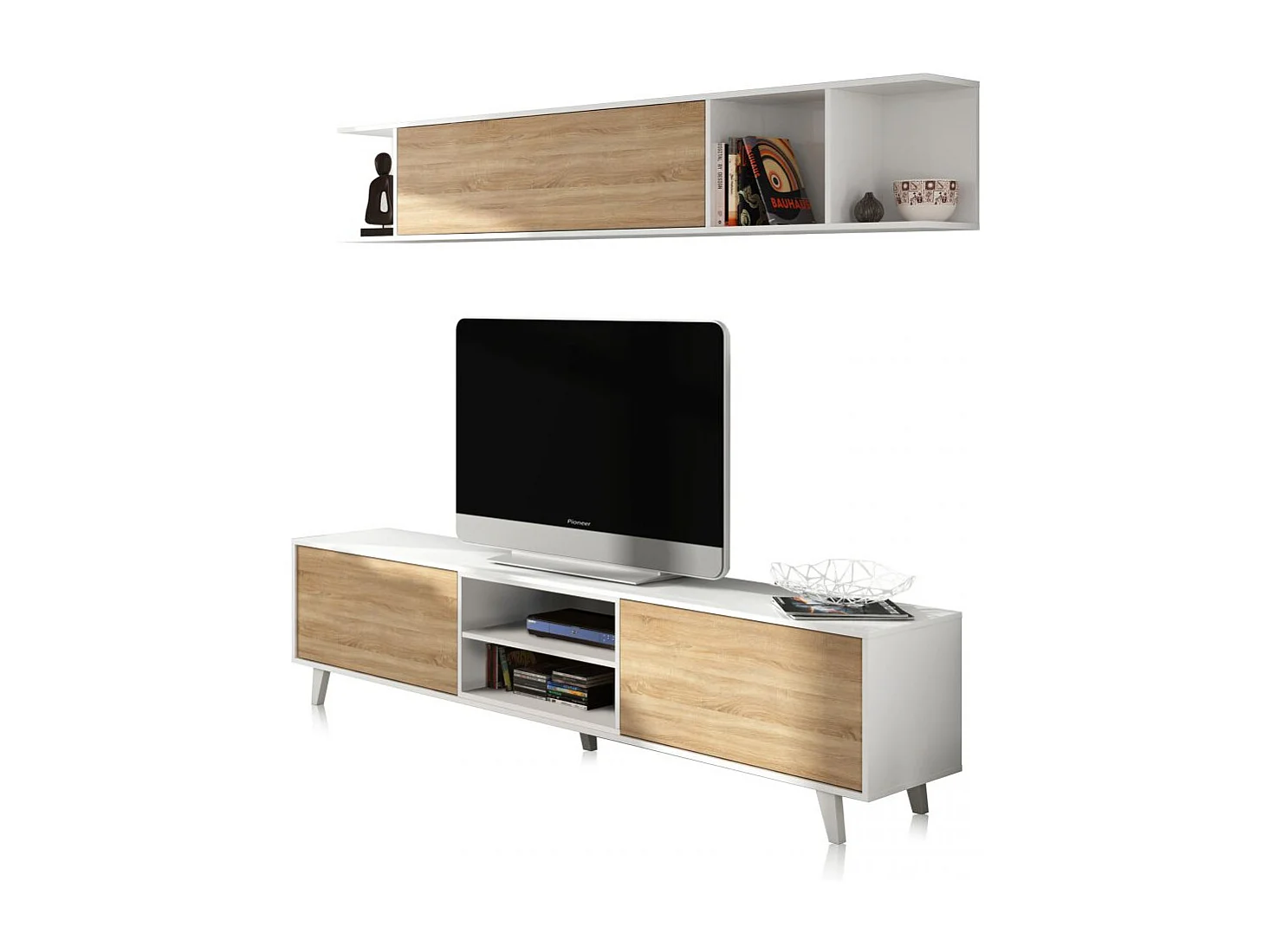 Salón Niva Blanco Brillo - Roble Canadian