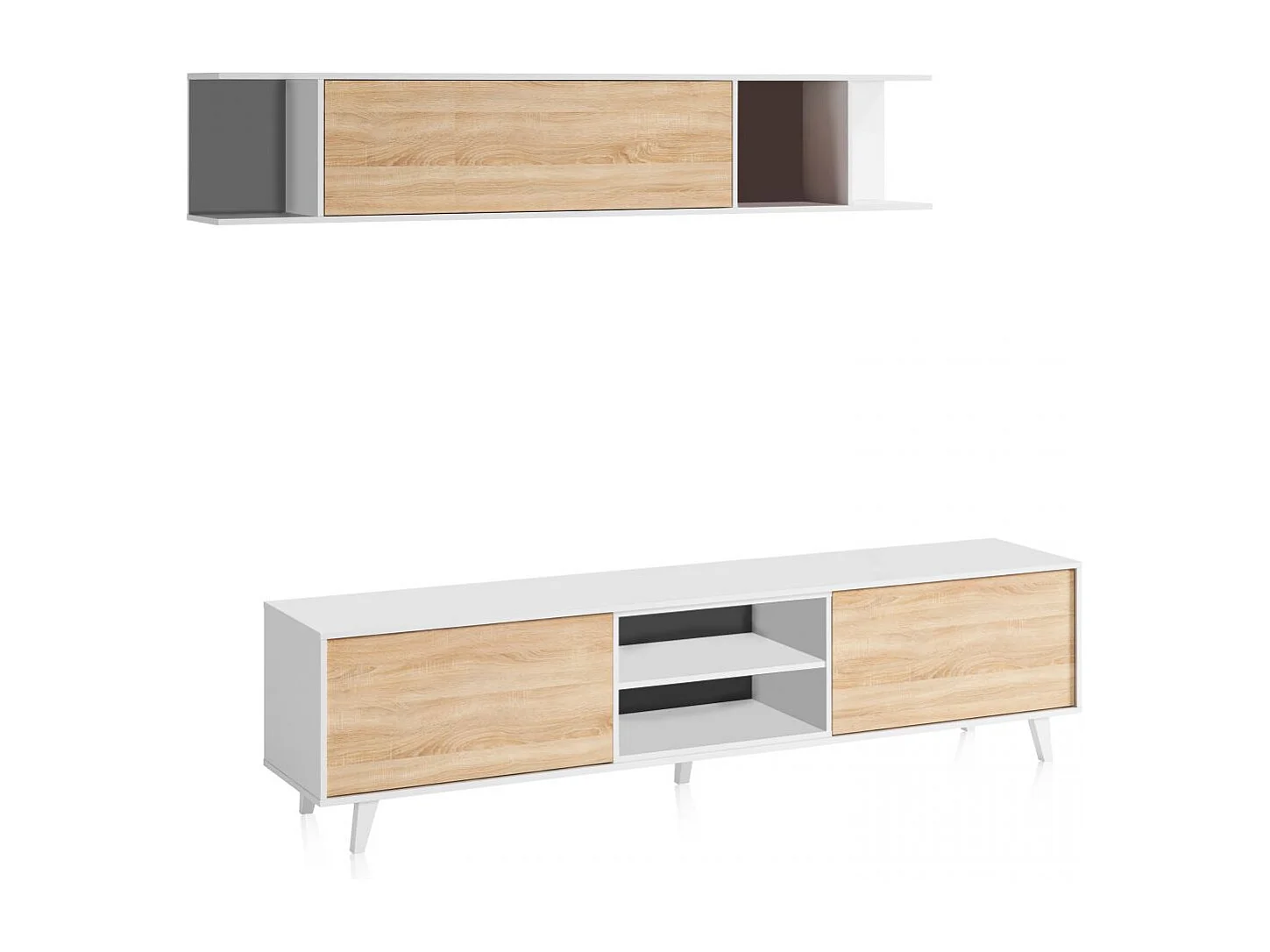 Salón Niva Blanco Brillo - Roble Canadian