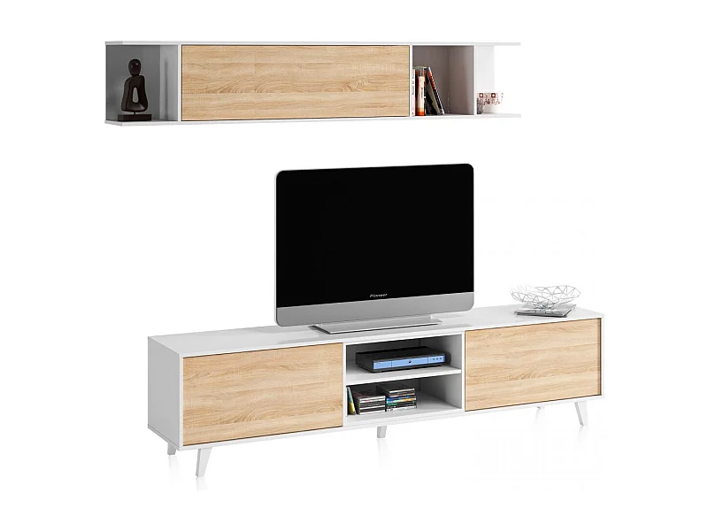 Salón Niva Blanco Brillo - Roble Canadian