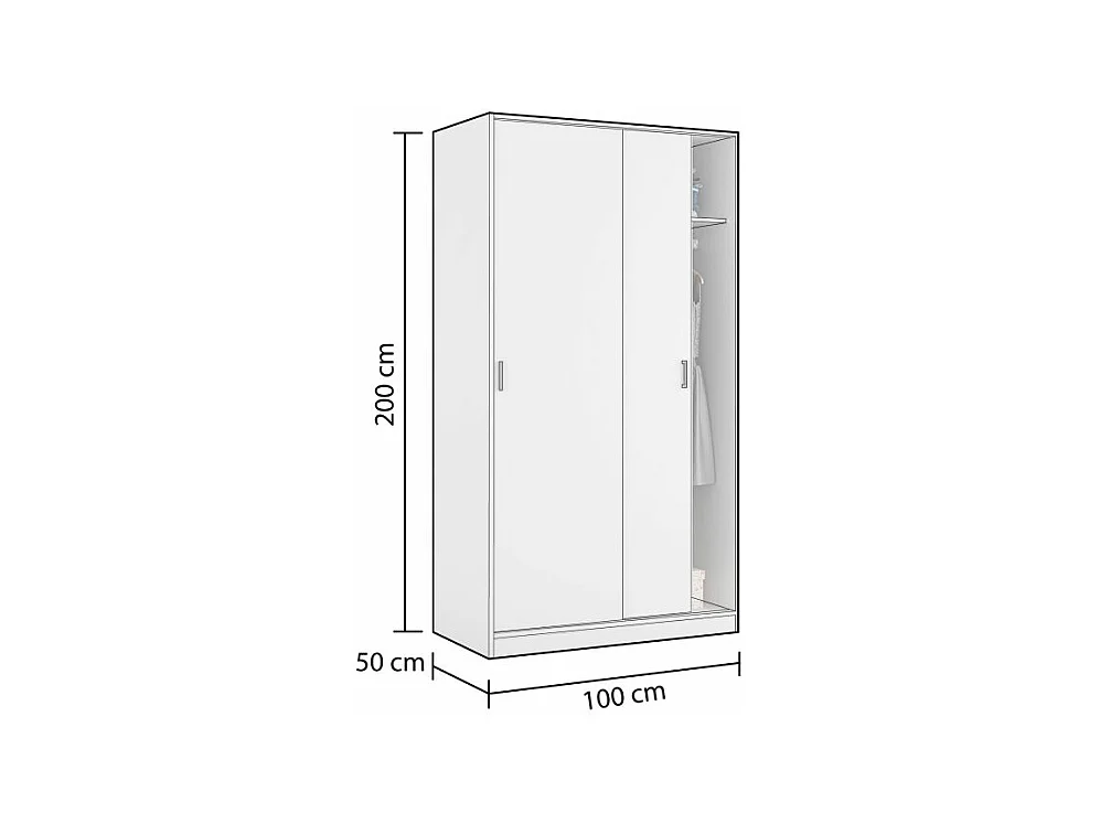 Armario Lenor 2 Puertas Correderas Blanco