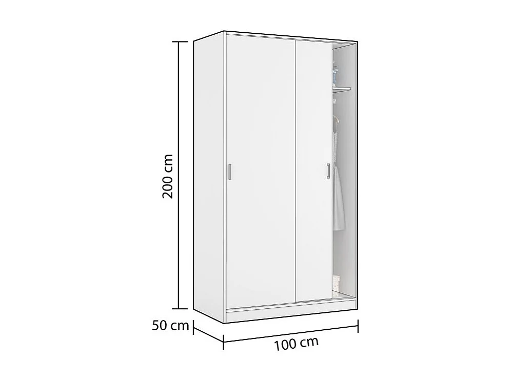 Armario Lenor 2 Puertas Correderas Blanco