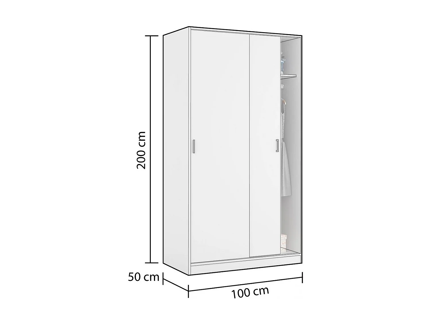 Armario Lenor 2 Puertas Correderas Blanco