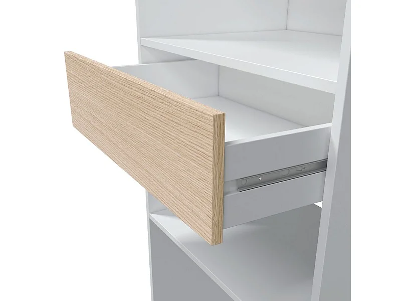 Armario Vestidor Aura Blanco Artik (Blanco Mate) - Roble Canadian