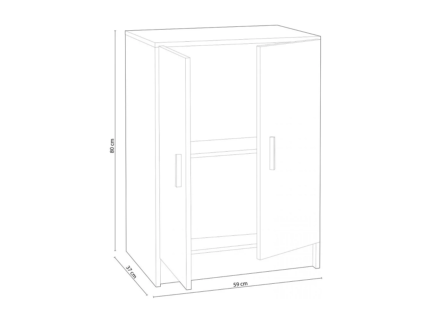 Armario Multi Useful Low 2 Puertas Blanco