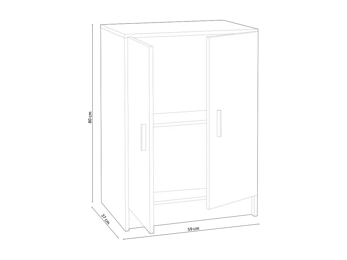 Armario Multi Useful Low 2 Puertas Blanco