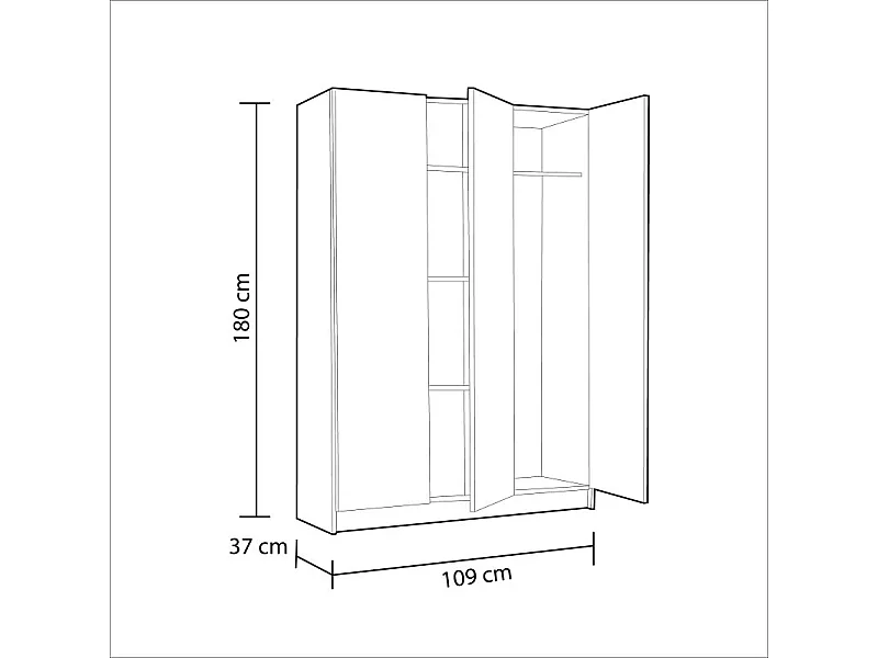 Armario Multi Useful 110 3 Puertas Blanco