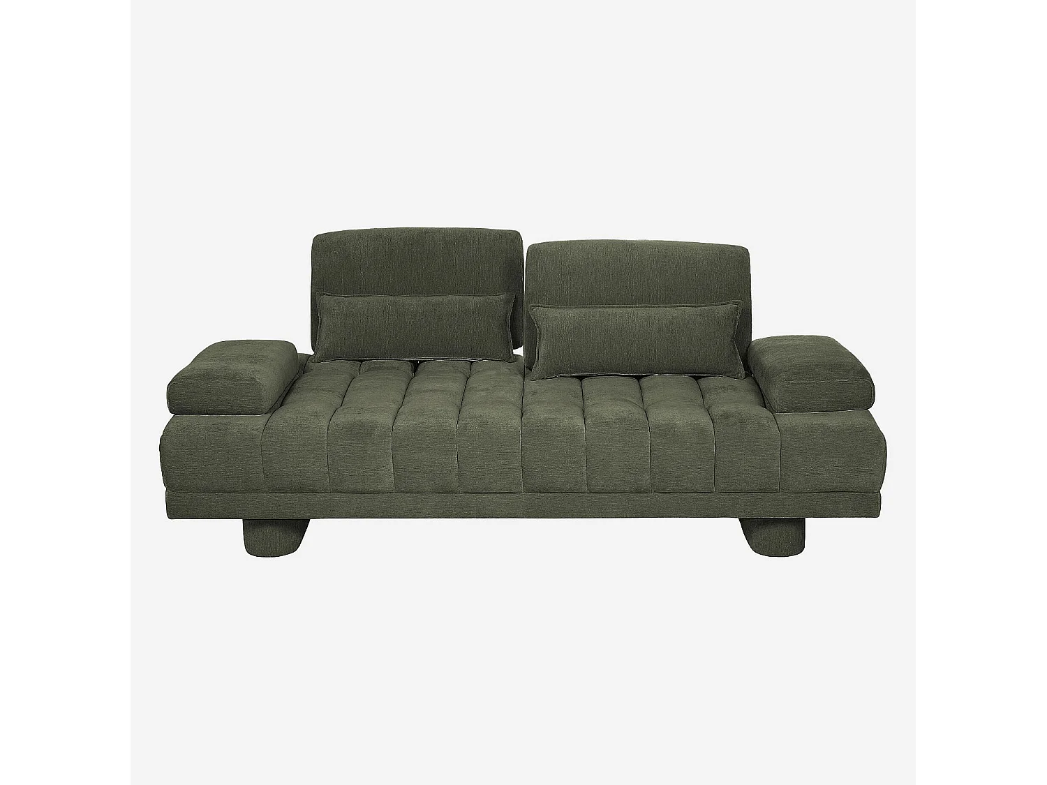 Habitat - Canapé 3 places en tissu avec dossier avance-recule - Vert kaki - Polane