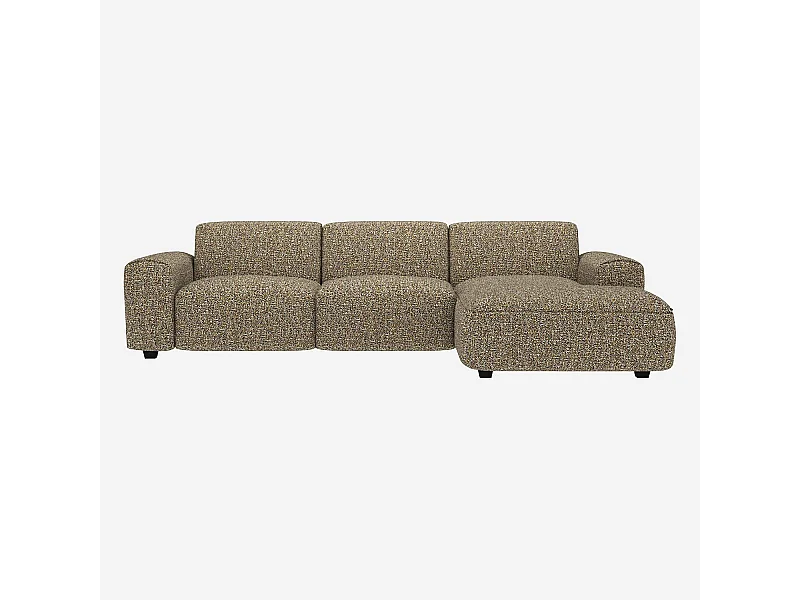 Habitat - Canapé d'angle droit en tissu Venezia - Vert lichen - Posada