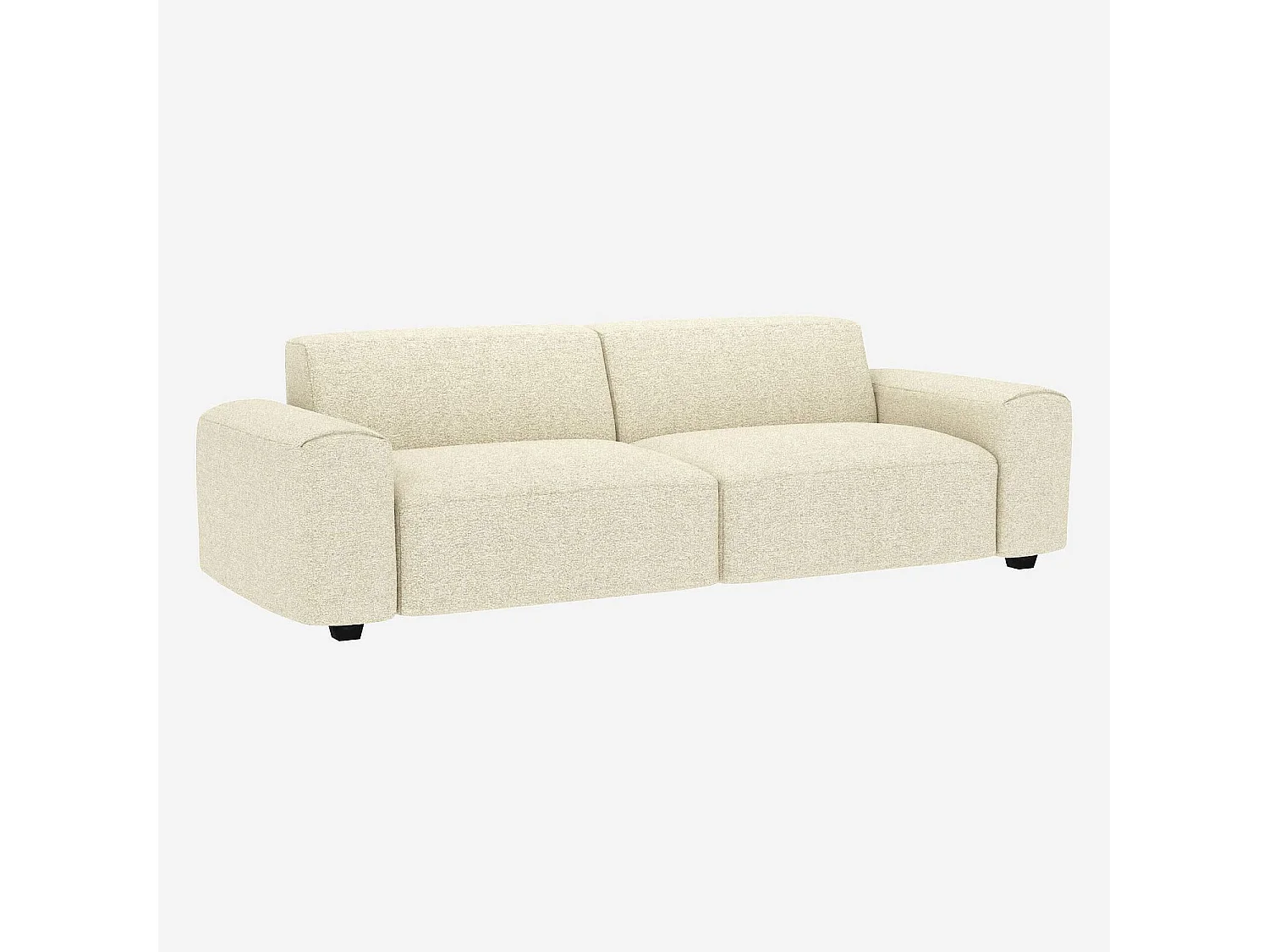 Habitat - Canapé 4 places en tissu Venezia - Blanc craie - Posada