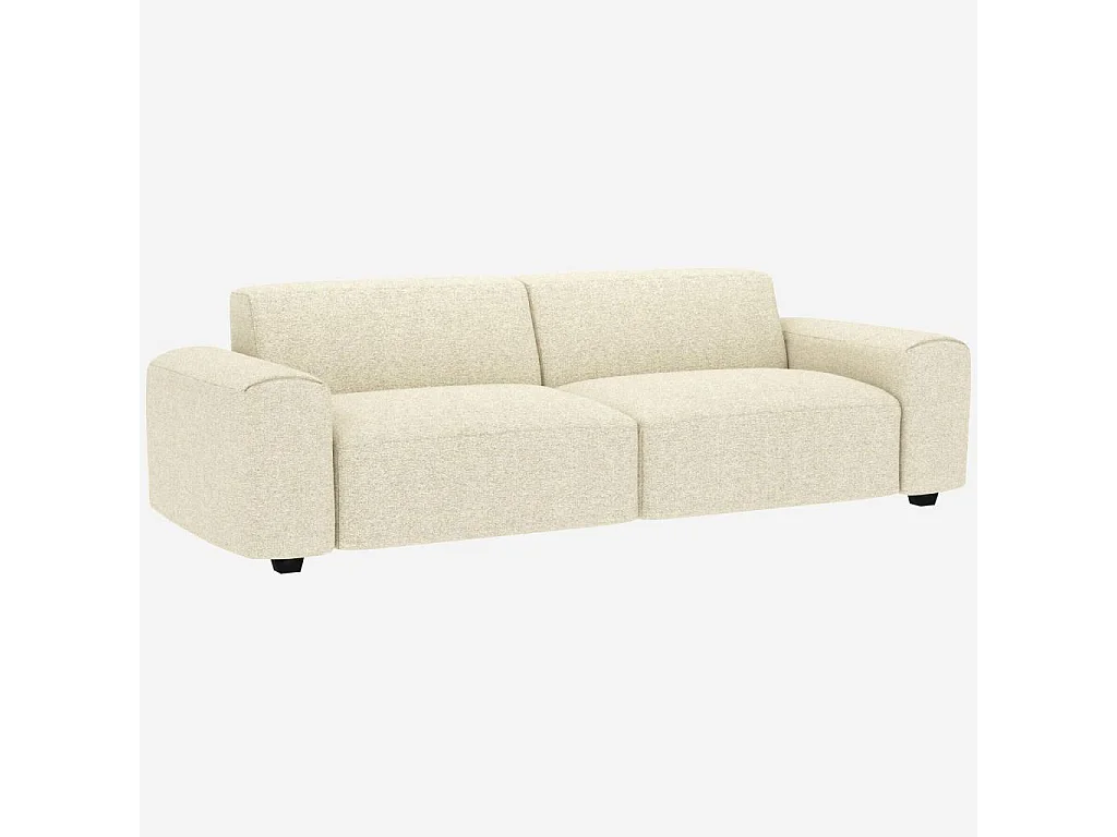Habitat - Canapé 4 places en tissu Venezia - Blanc craie - Posada