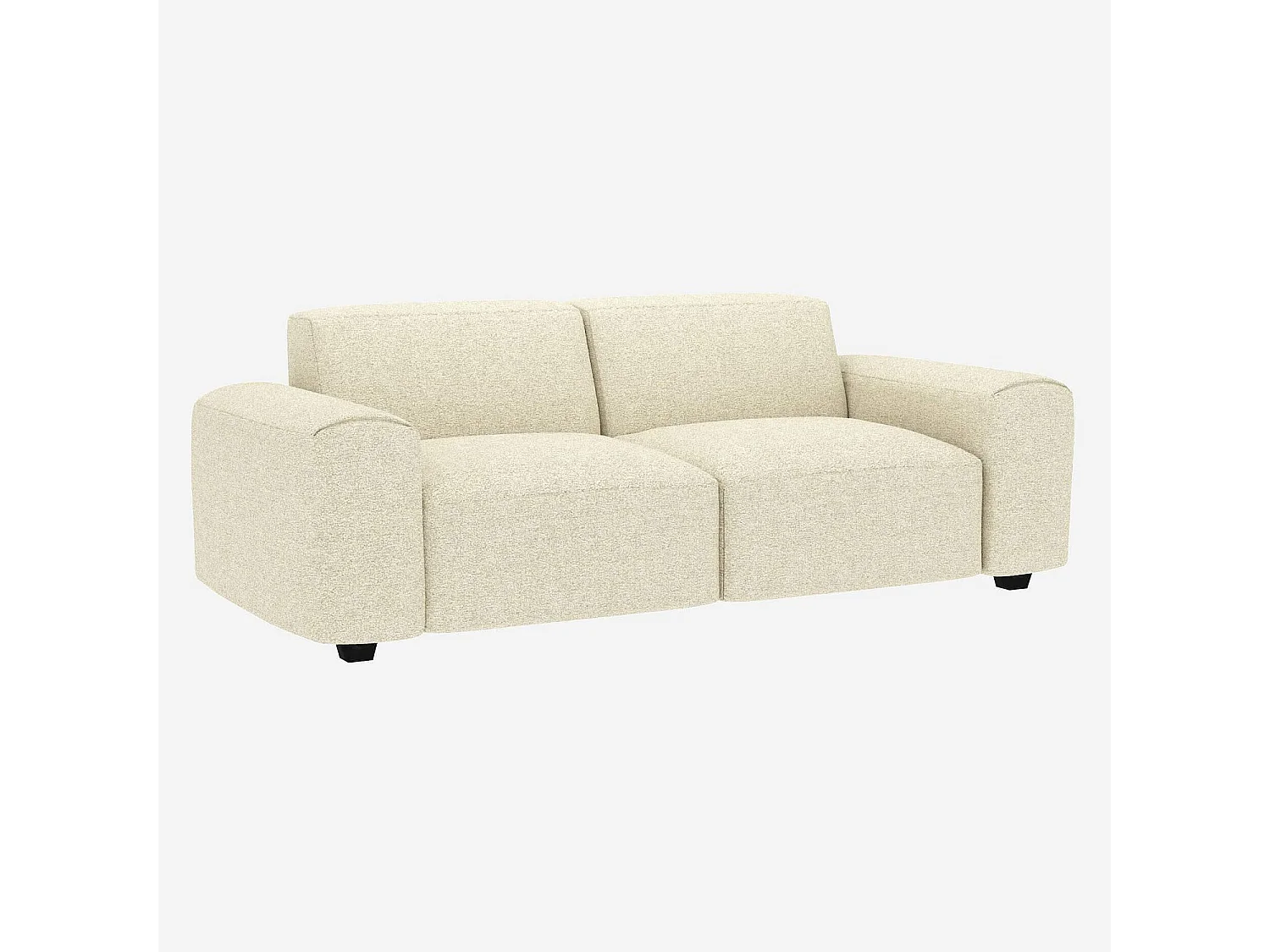 Habitat - Canapé 3 places en tissu Venezia - Blanc craie - Posada