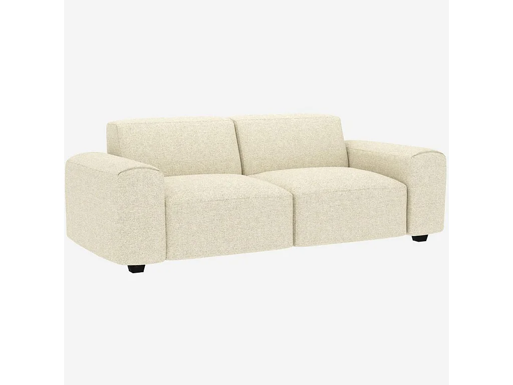 Habitat - Canapé 3 places en tissu Venezia - Blanc craie - Posada