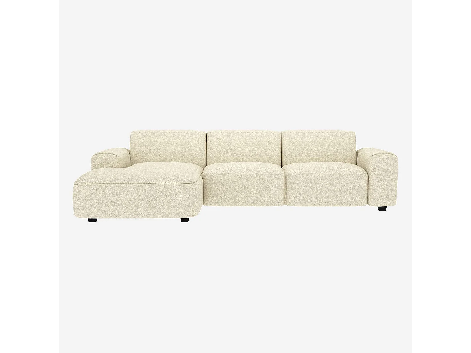 Habitat - Canapé d'angle gauche en tissu Venezia - Blanc craie - Posada