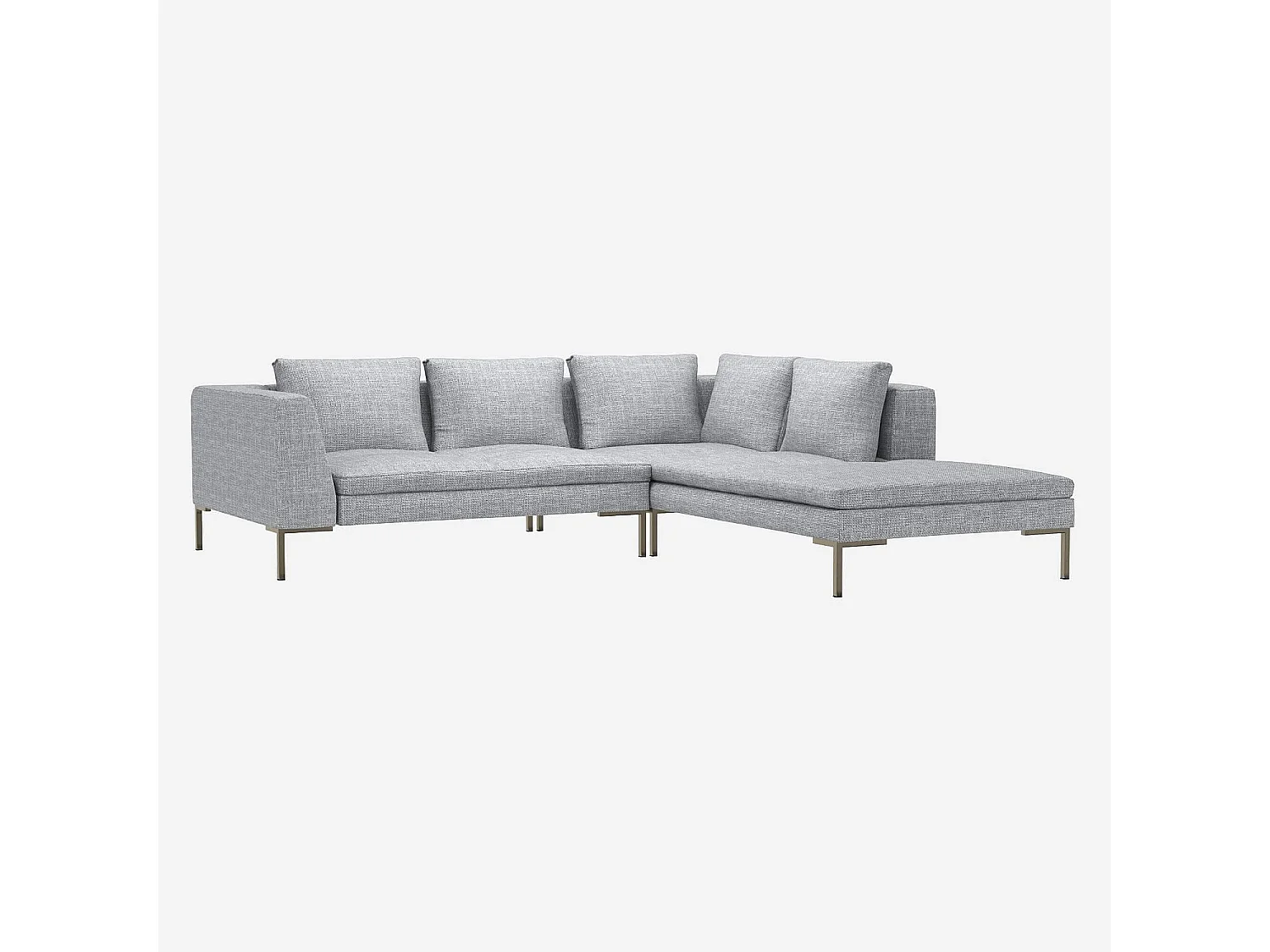 Habitat - Canapé d'angle droit en tissu Melina - Gris asphalte - Montino