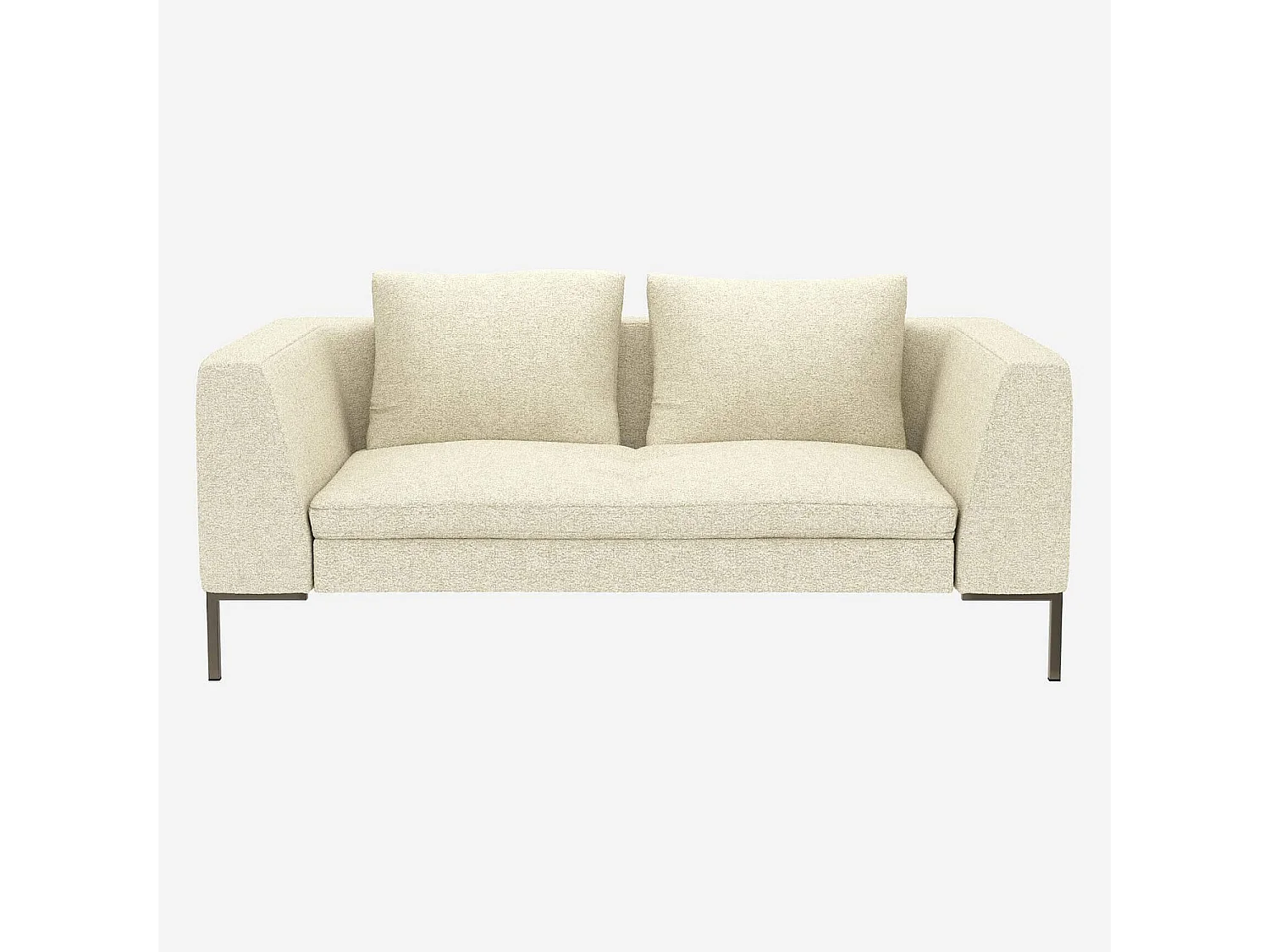 Habitat - Canapé 2 places en tissu Venezia - Blanc craie - Montino