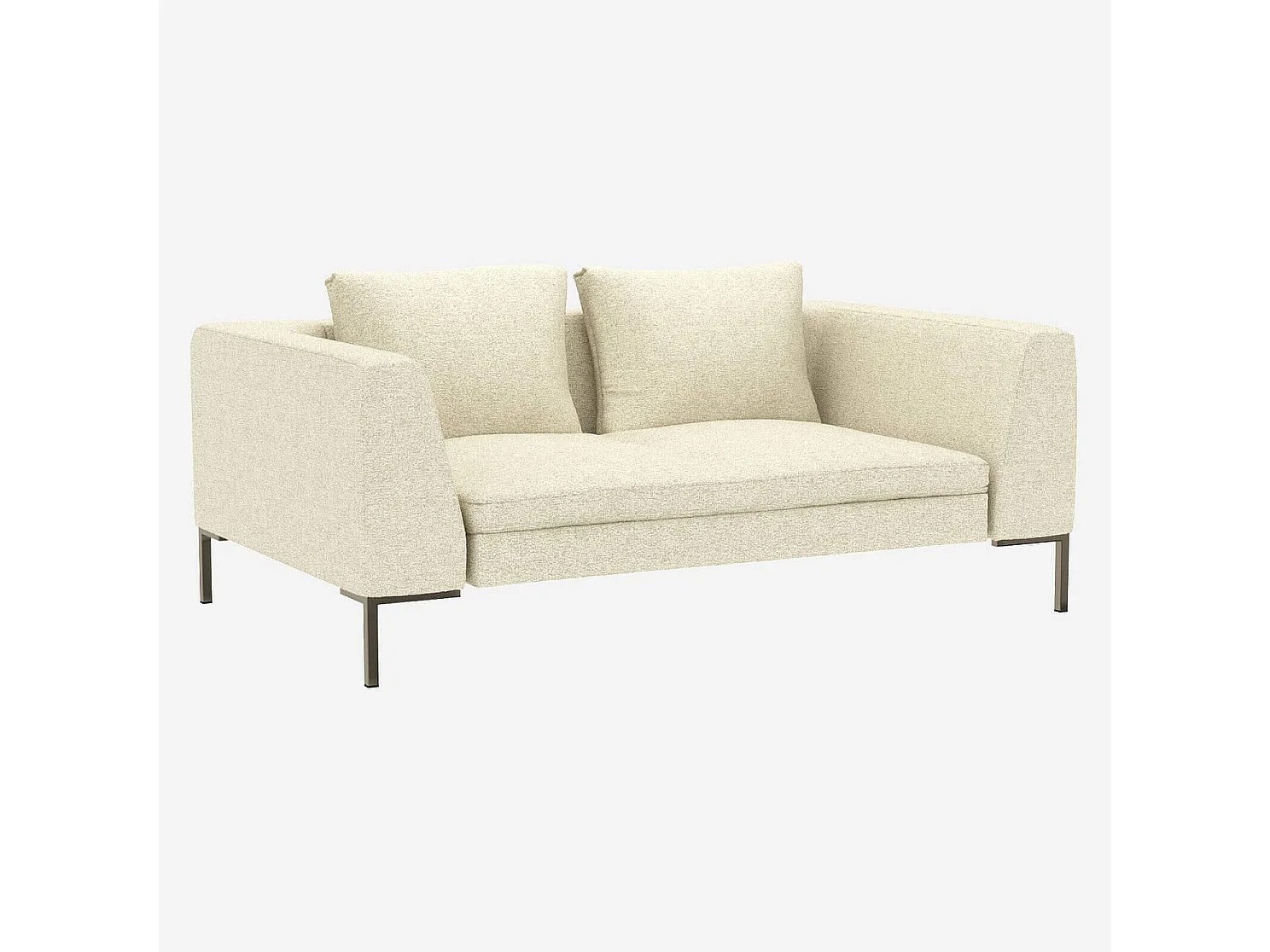 Habitat - Canapé 2 places en tissu Venezia - Blanc craie - Montino