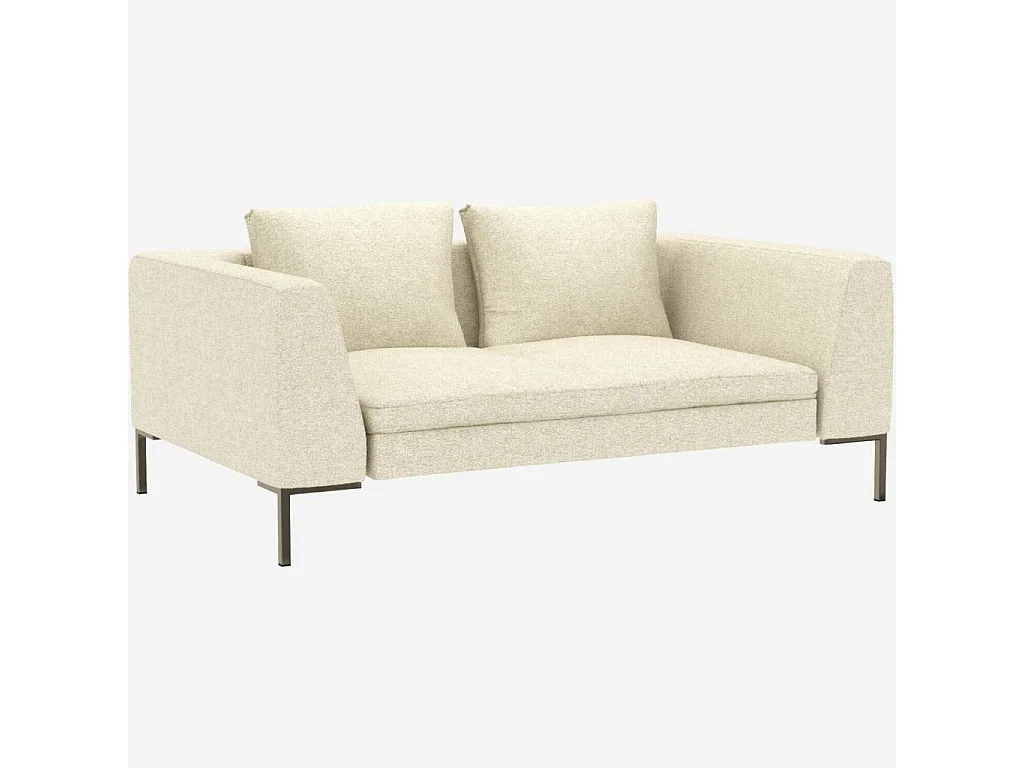 Habitat - Canapé 2 places en tissu Venezia - Blanc craie - Montino