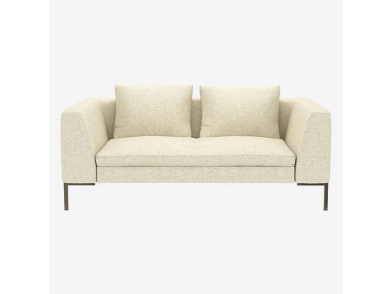 Habitat - Canapé 2 places en tissu Venezia - Blanc craie - Montino