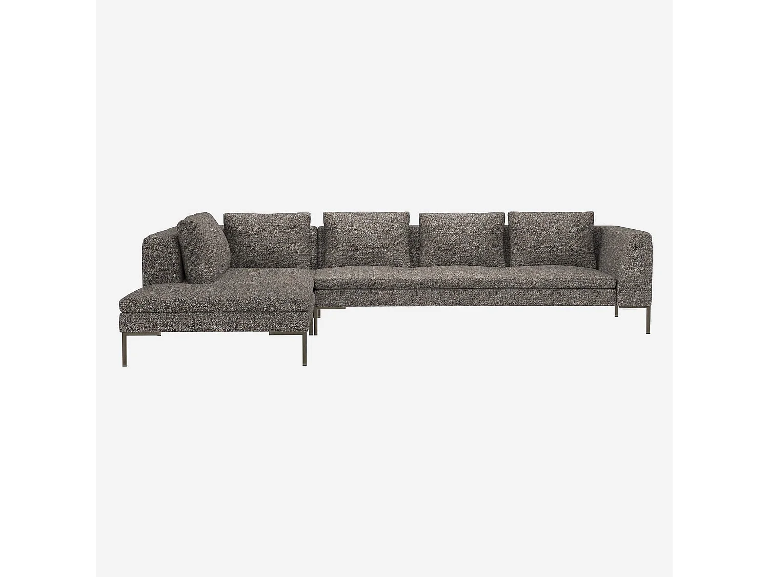 Habitat - Grand canapé d'angle gauche en tissu Venezia - Bleu zingué - Montino