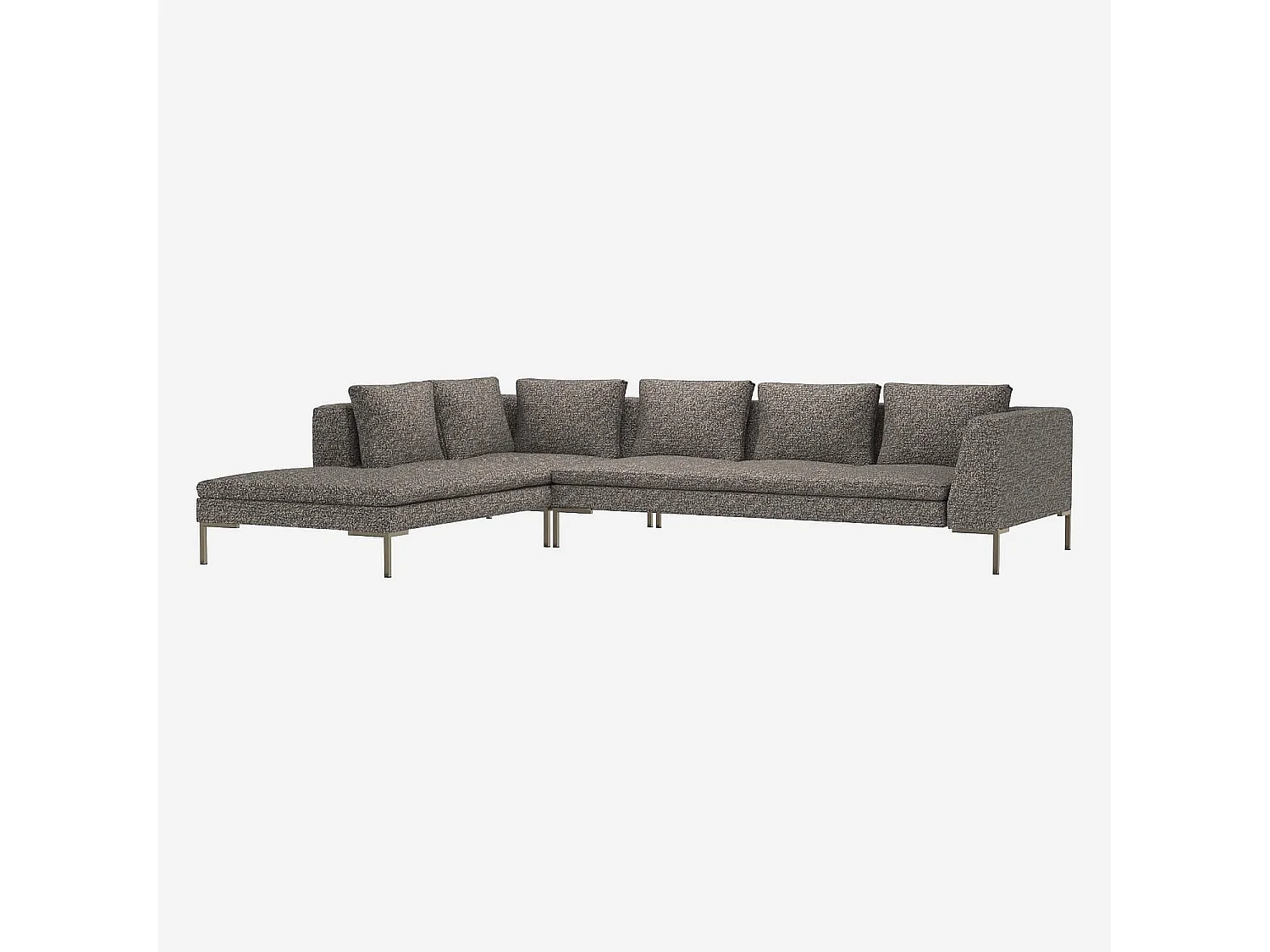 Habitat - Grand canapé d'angle gauche en tissu Venezia - Bleu zingué - Montino