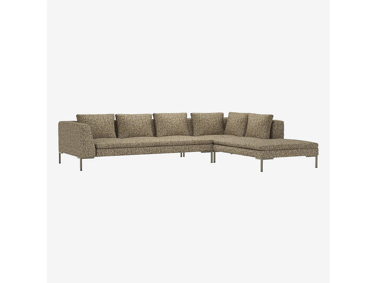 Habitat - Grand canapé d'angle droit en tissu Venezia - Vert lichen - Montino