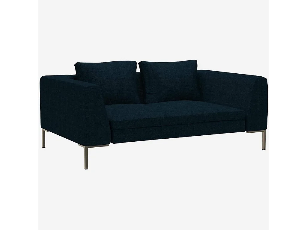 Habitat - Canapé 2 places en tissu Melina - Bleu encre - Montino