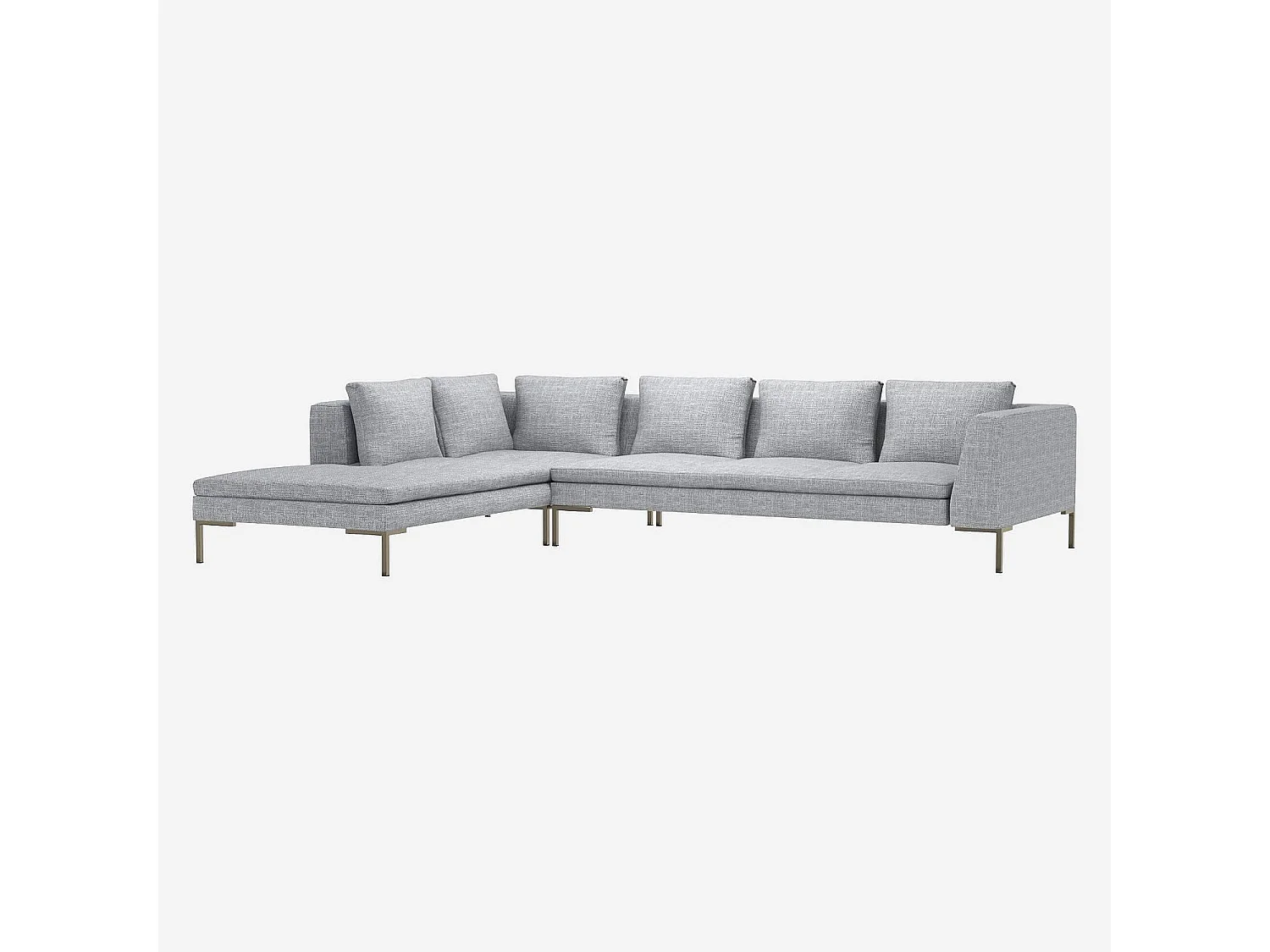 Habitat - Grand canapé d'angle gauche en tissu Melina - Gris asphalte - Montino