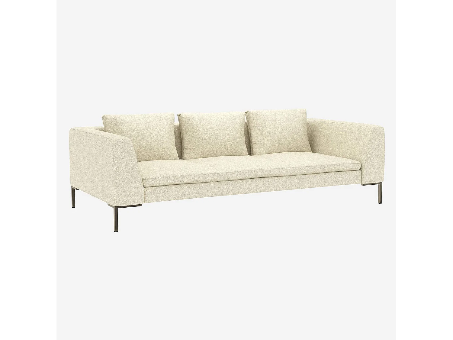 Habitat - Canapé 3 places en tissu Venezia - Blanc craie - Montino