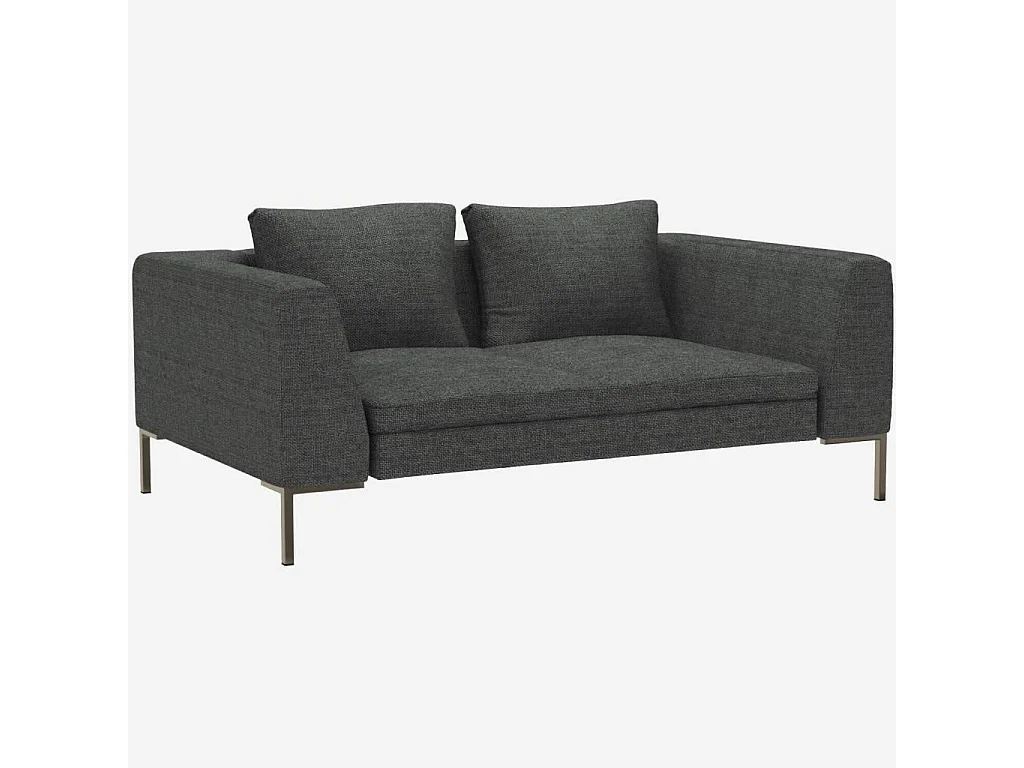 Habitat - Canapé 2 places en tissu Melina - Gris ardoise  - Montino