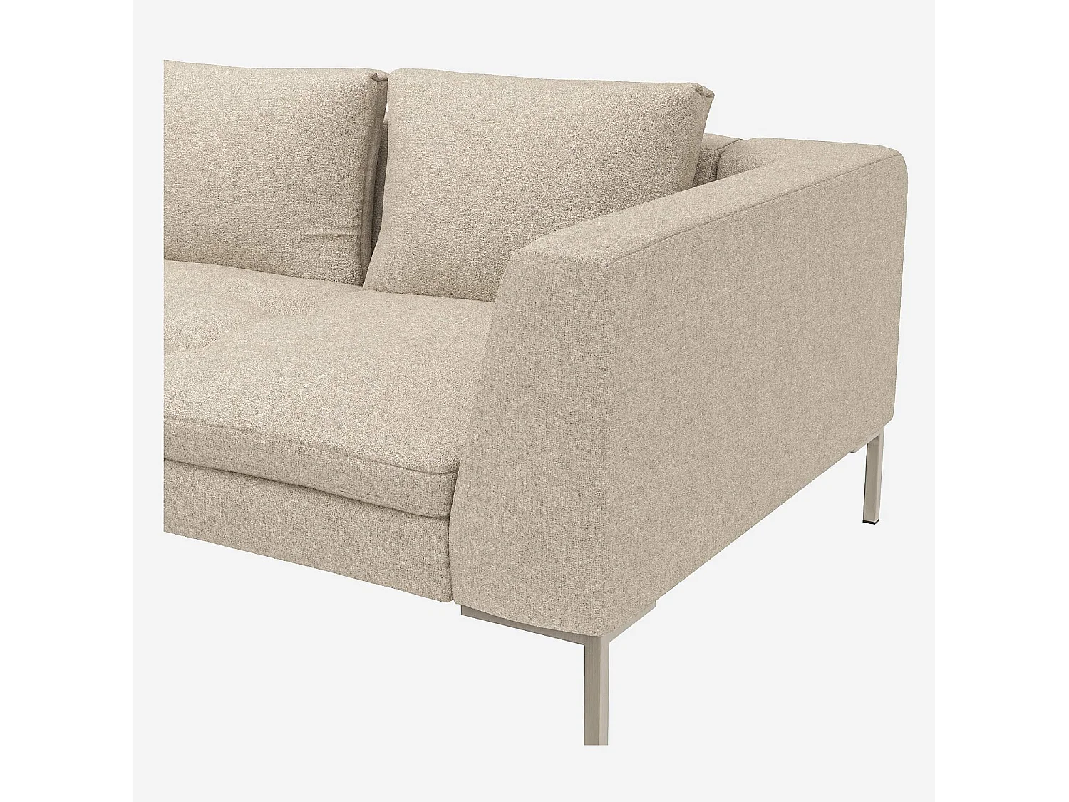 Habitat - Canapé d'angle gauche en tissu Lucca - Blanc mastic - Montino