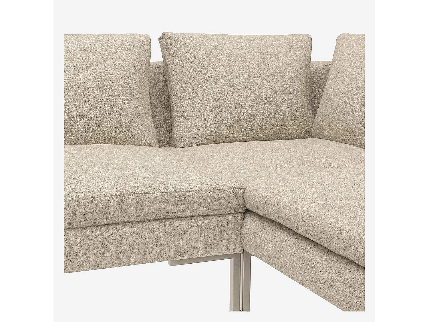 Habitat - Canapé d'angle gauche en tissu Lucca - Blanc mastic - Montino