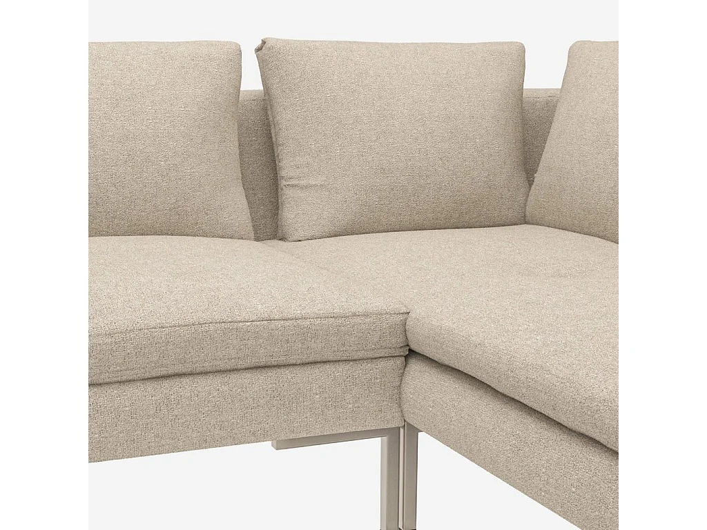 Habitat - Canapé d'angle gauche en tissu Lucca - Blanc mastic - Montino