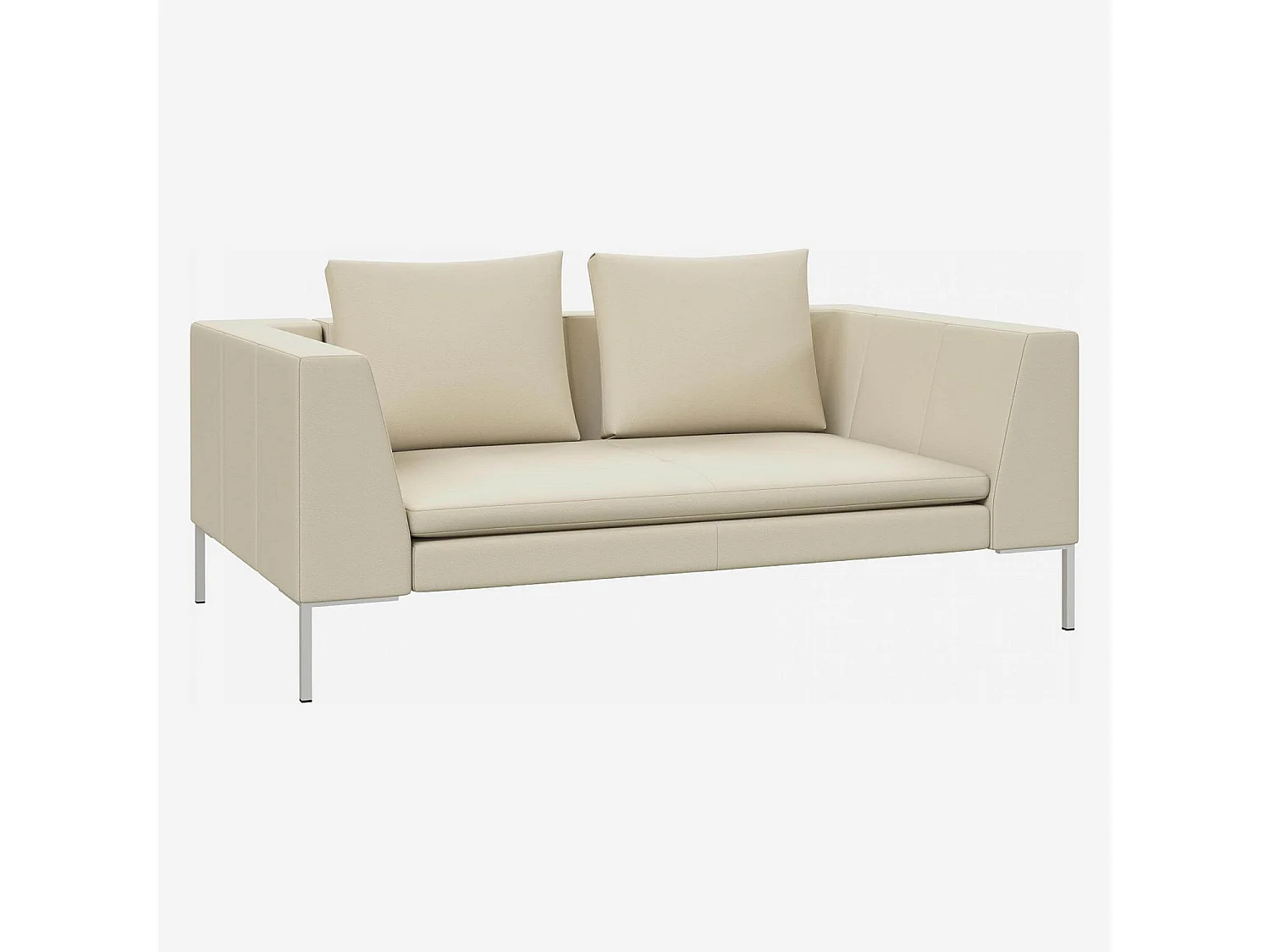 Habitat - Canapé 2 places en cuir Savoy - Blanc albâtre - Montino