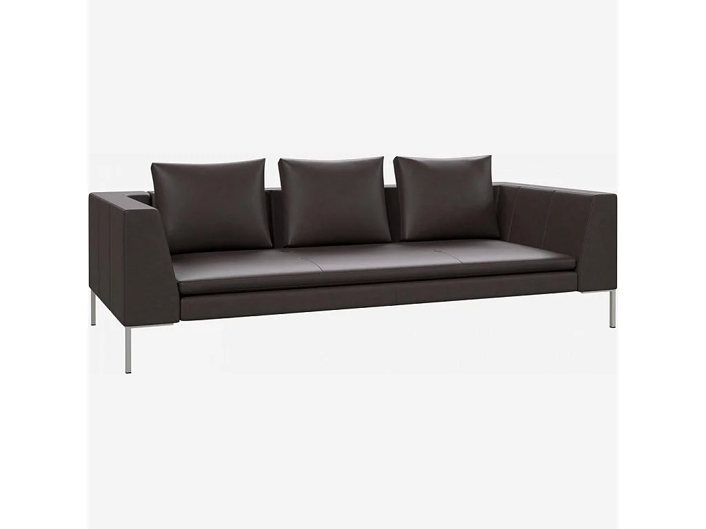 Habitat - Canapé 3 places en cuir Savoy - Marron tonka - Montino